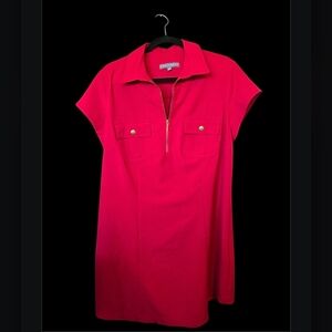 Sharagano Red Dress with Gold Accent